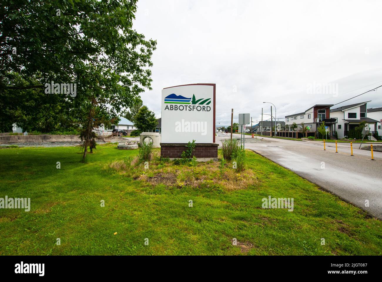 to Abbotsford sign, Abbotsford, British Columbia, Canada Stock