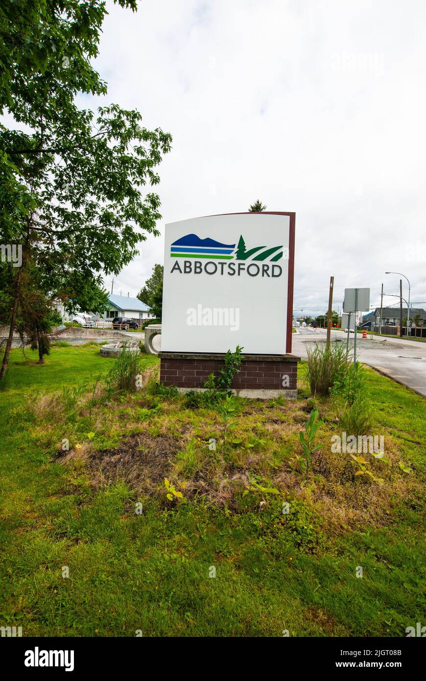 to Abbotsford sign, Abbotsford, British Columbia, Canada Stock