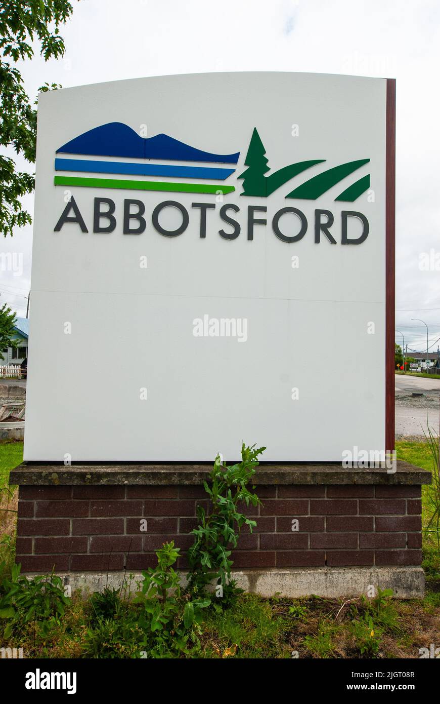 to Abbotsford sign, Abbotsford, British Columbia, Canada Stock