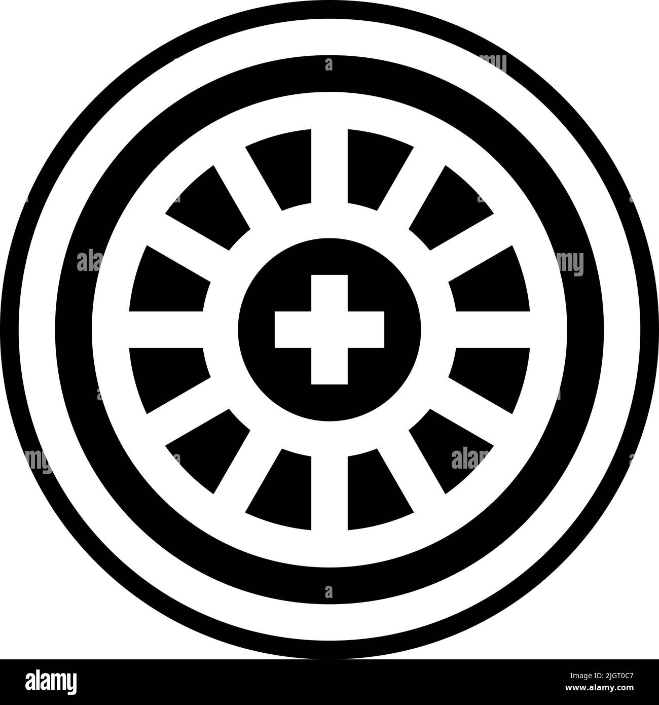 Gaming roulette icon . Stock Vector