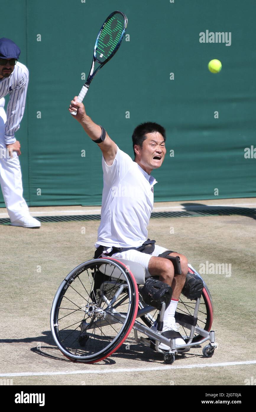 In the gentlemens Wheelchair singles final at Wimbledon 2022 Shingo