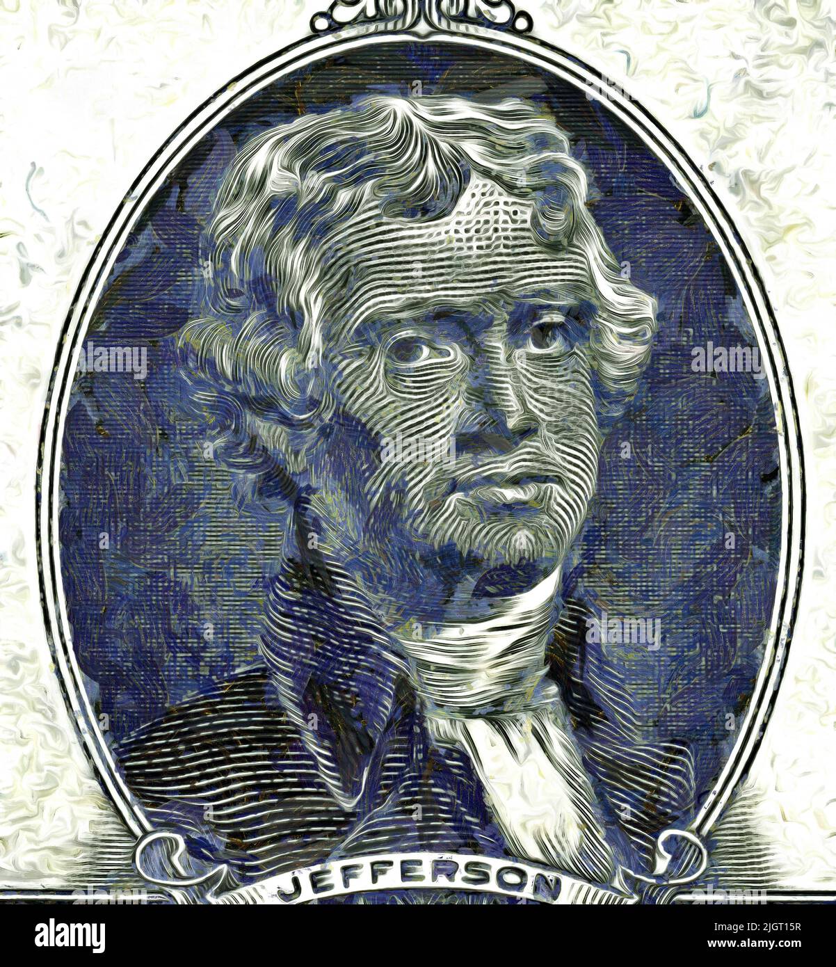 Portrait Thomas Jefferson, 17431826, American statesman, one of the