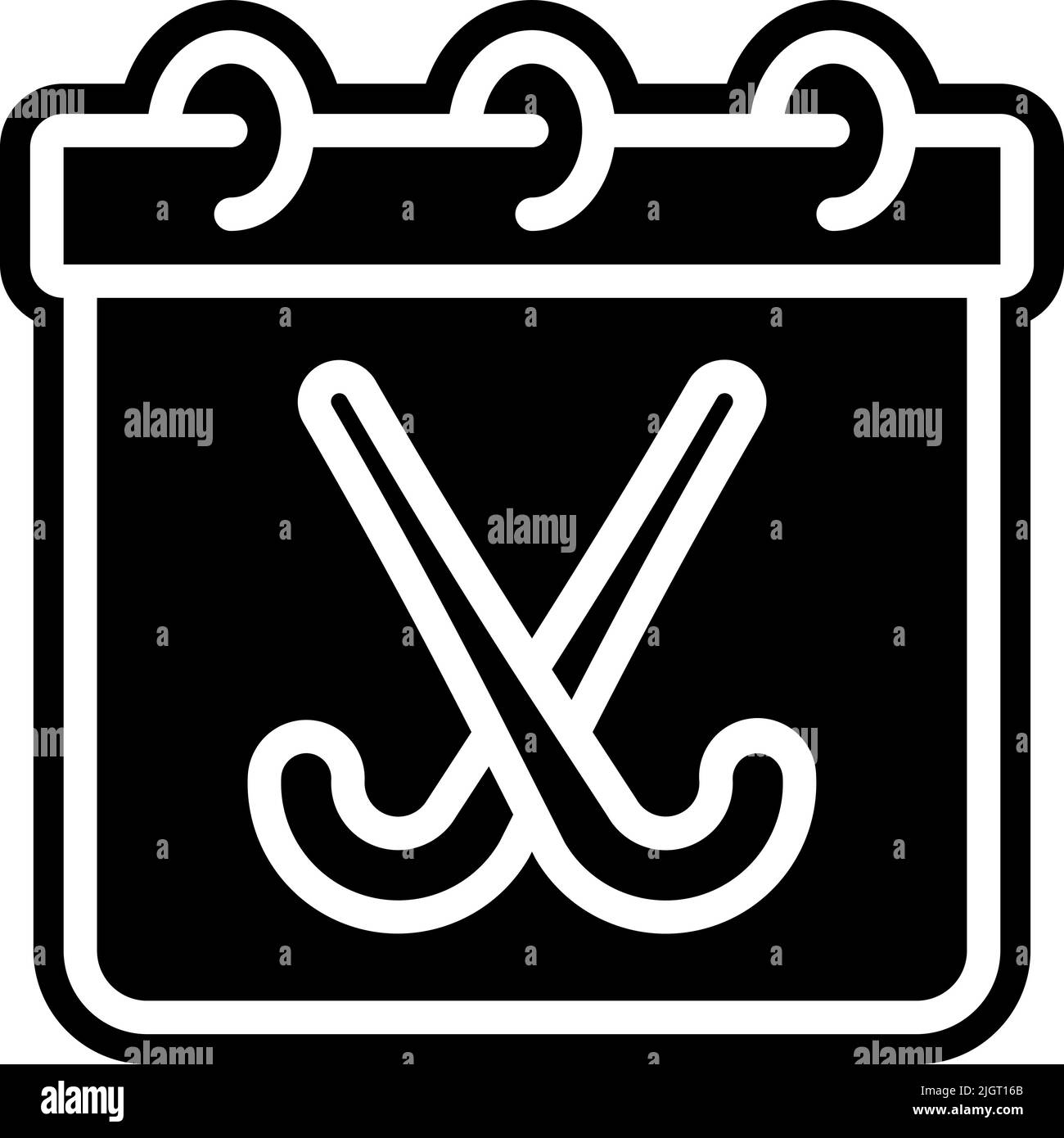 Hockey calendar icon . Stock Vector
