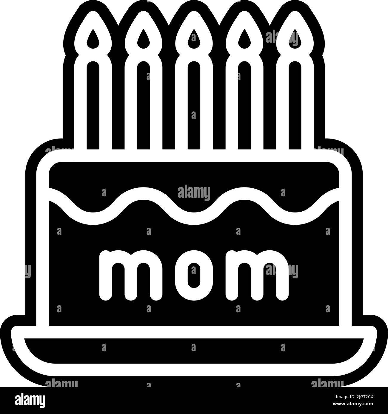 Mothers day cake icon . Stock Vector