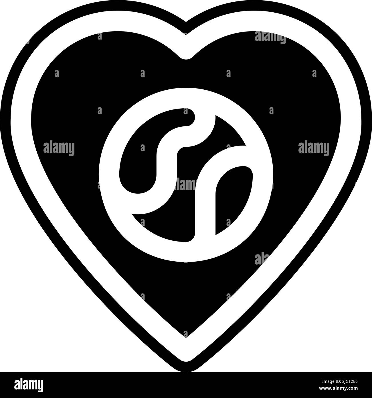 Earth day heart icon . Stock Vector