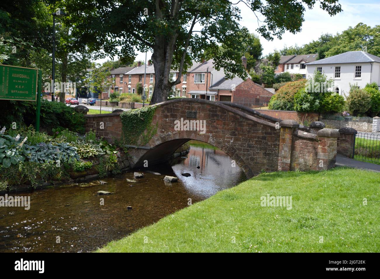 Pooh Sticks Bridge at Broadwaters Mill Park in Kidderminster Stock