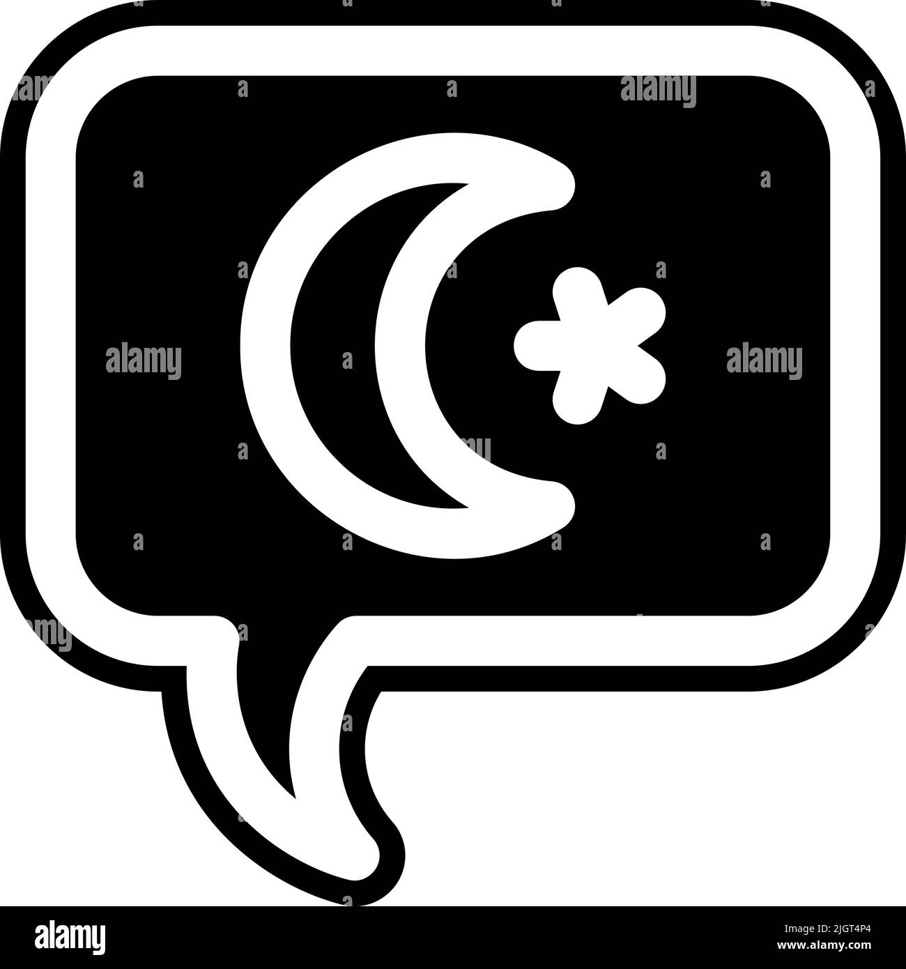Ramadan crescent moon icon . Stock Vector