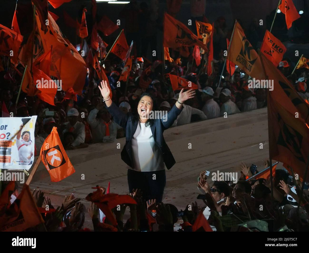 Keiko Fujimori led her final campaign rally, three days before the ...