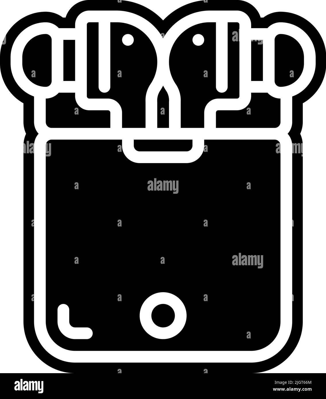 Microphone earbuds on black Stock Vector Images - Alamy