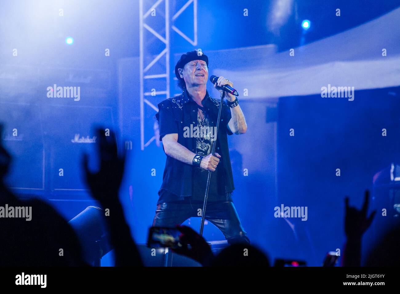 Limassol, Cyprus, Jul. 12, 2022. Klaus Meine performs during the show ...