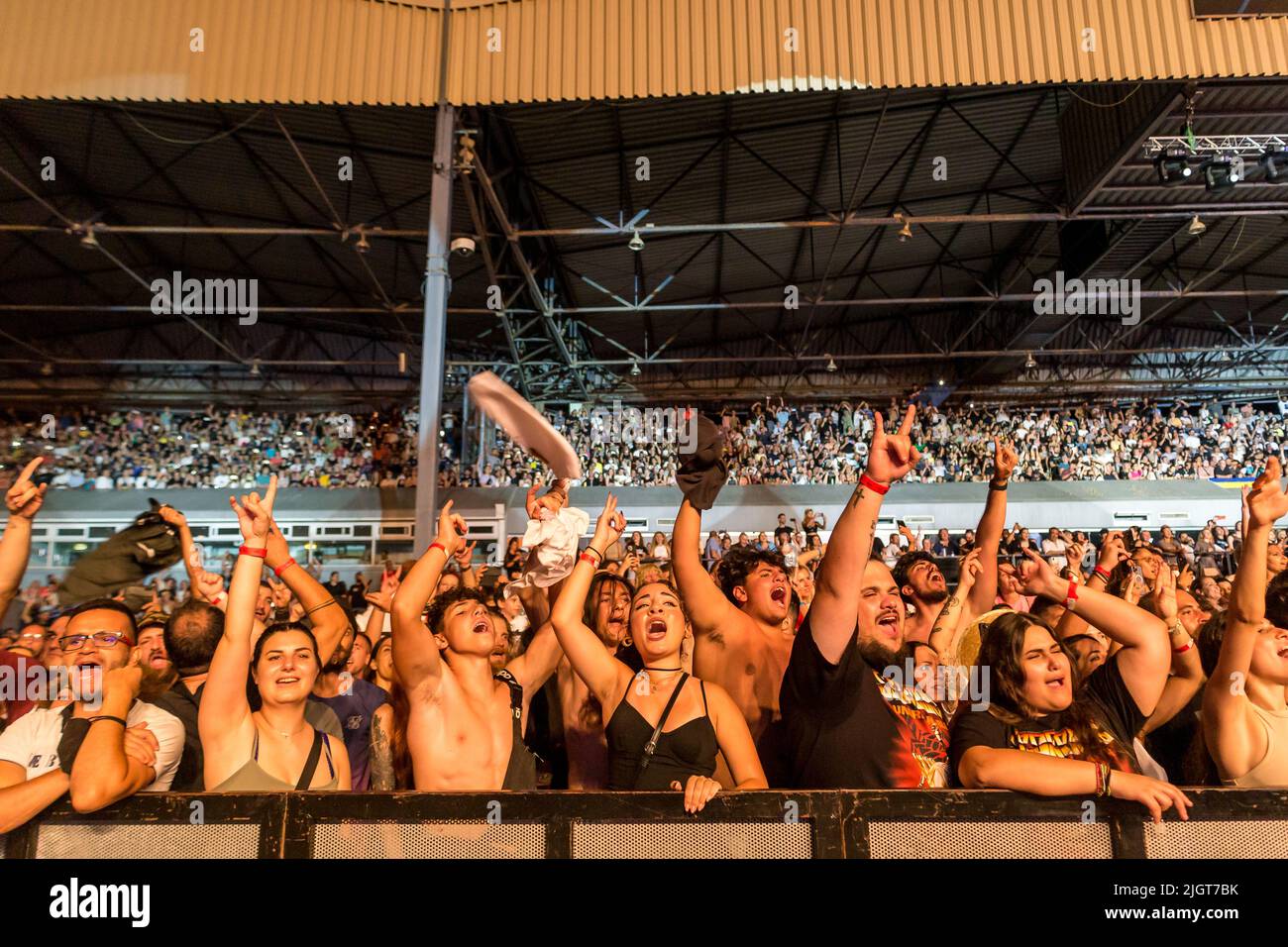 Limassol, Cyprus, Jul. 12, 2022. Fans shout during the show, Limassol