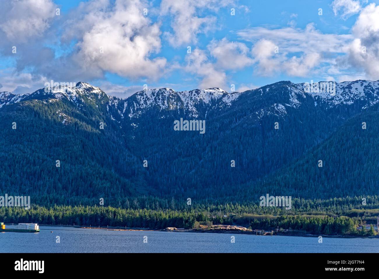 Snow Capped Mountain in Alaska near Ketchikan Stock Photo Alamy