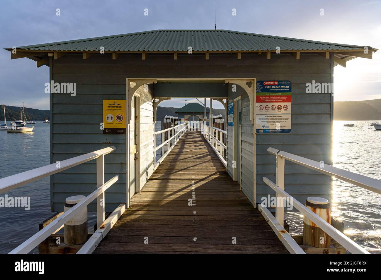 The Palm Beach Wharf on a winter afternoon Stock Photo
