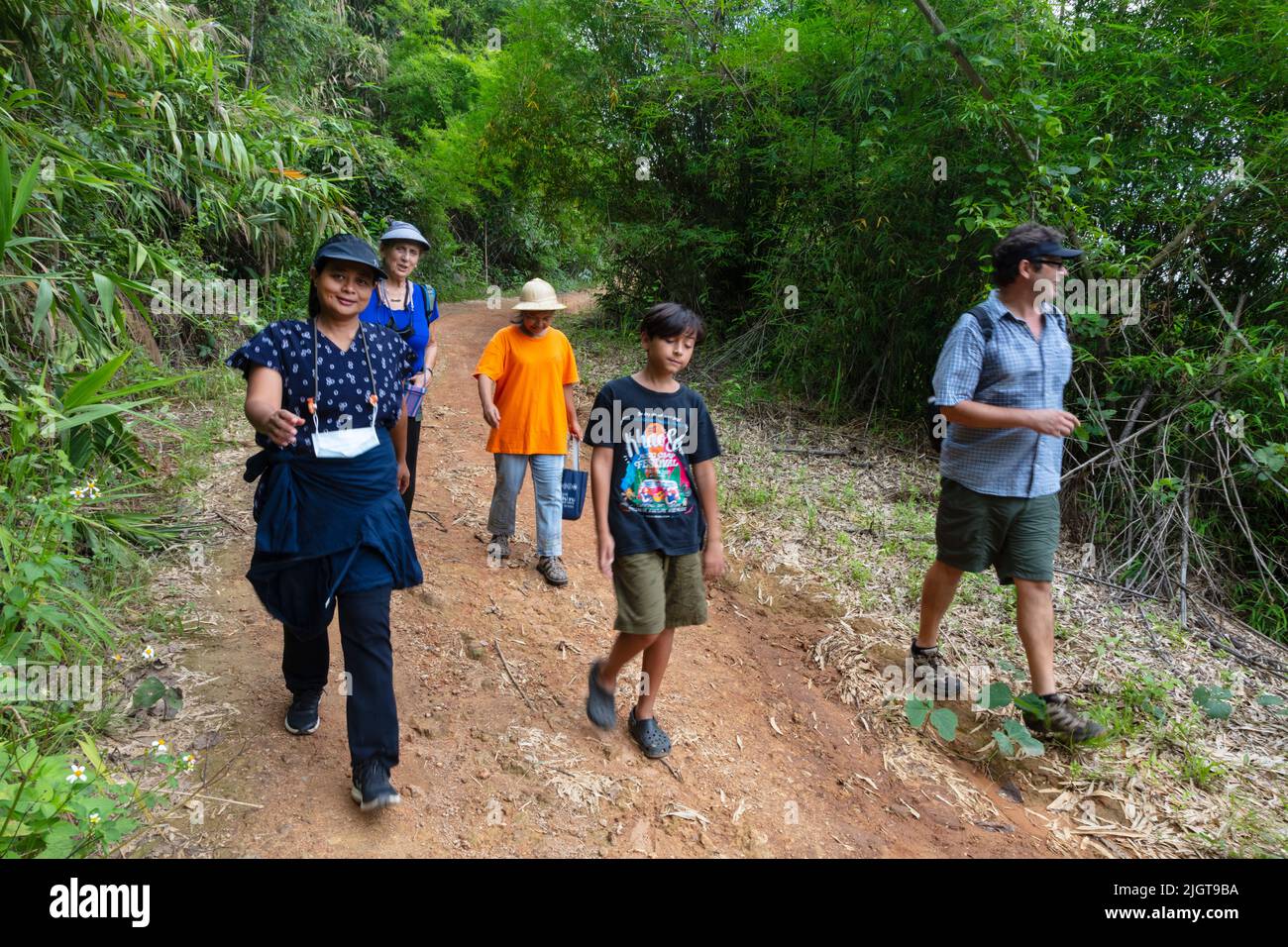 Hiking outside the village of Tha Thong in Northern Thailand Stock Photo