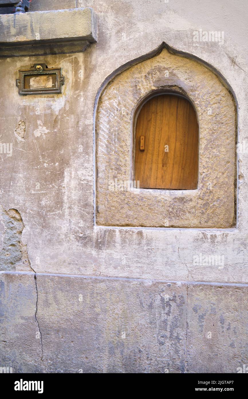 Historic Wine Window or Buchetta Del Vino Florence Italy Stock Photo