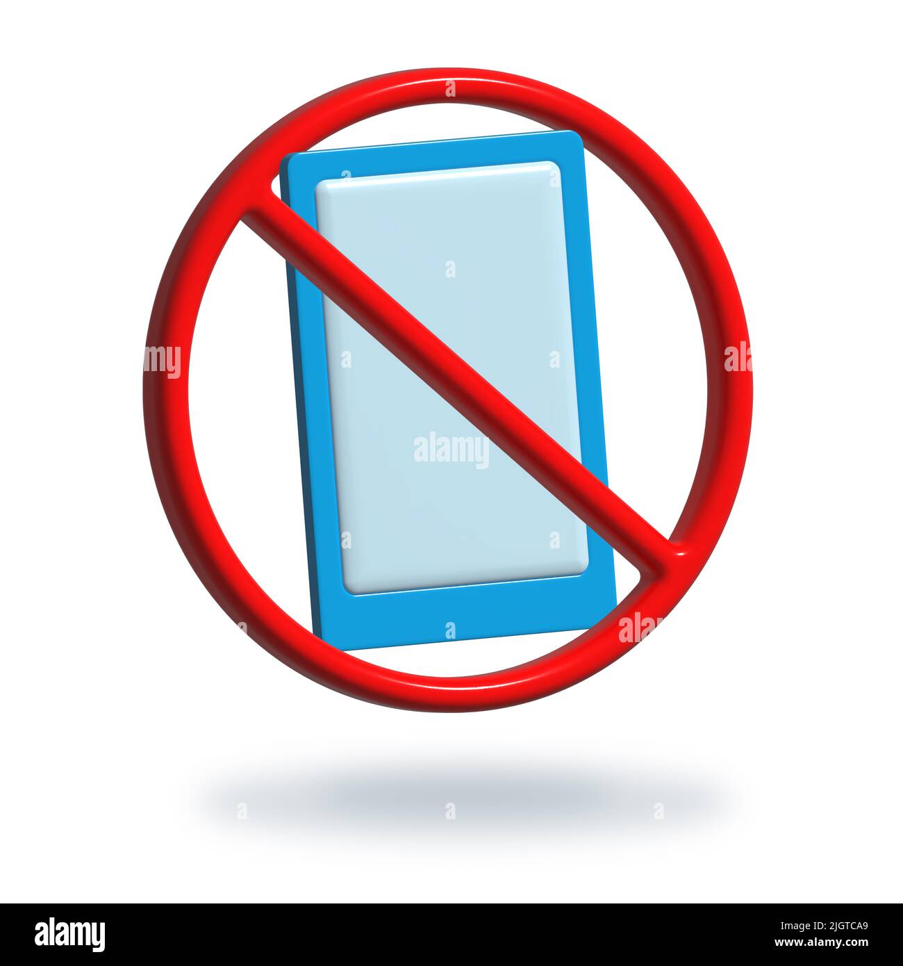Device free zone icon, stop using smartphone and digital devices for digital detox, technology free zone Stock Photo