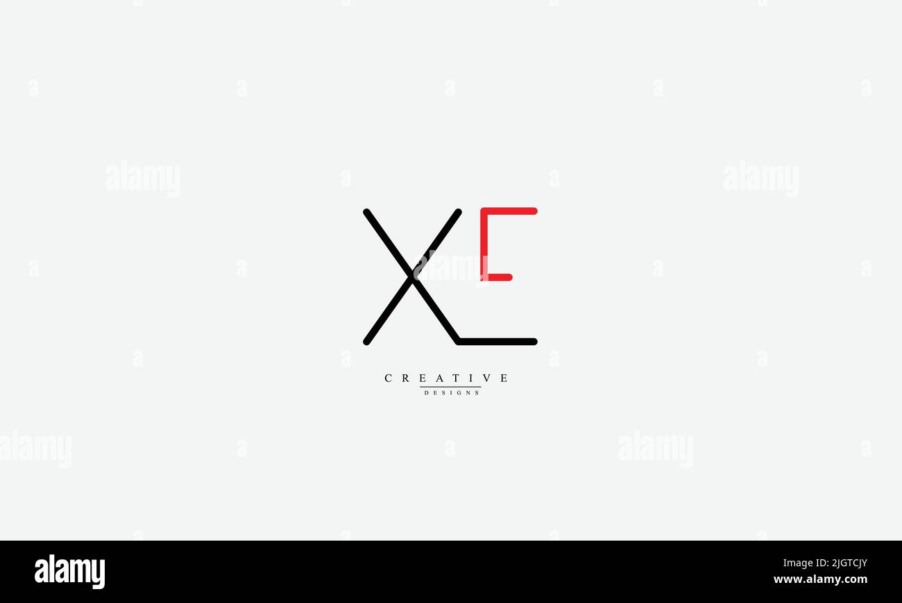 Alphabet letters Initials Monogram logo XE EX X E Stock Vector