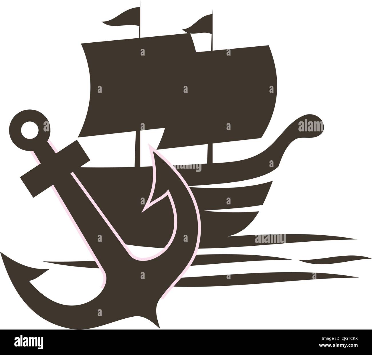 Boat Ship Anchor marine logo Icon Illustration Brand Identity Stock ...