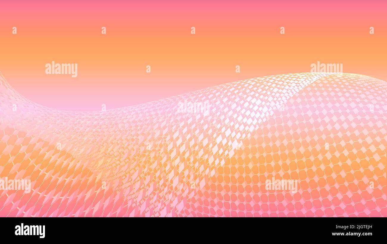 Abstract orange gradient background with light grid Stock Photo