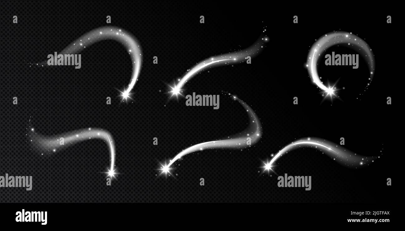 Magic spiral, twist effect with stars and sparkles. White swirl of wand