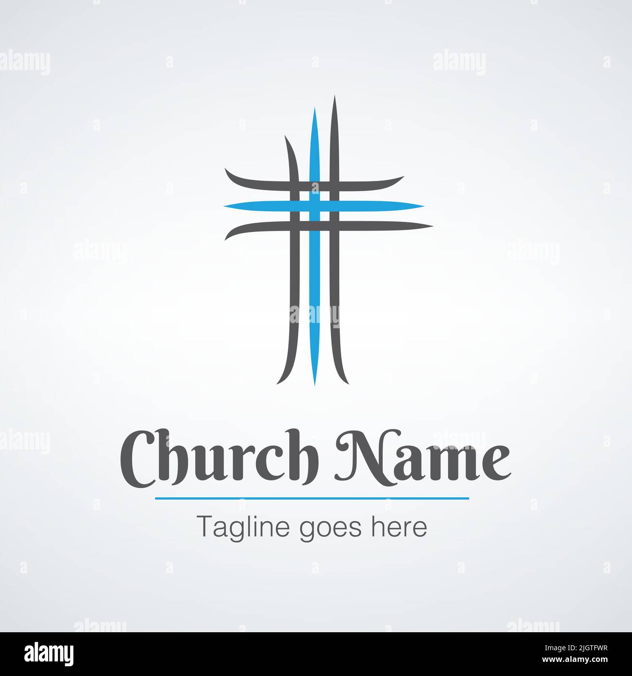 Christian Cross Church Logo Design template. Church ministry logo. Stock vector illustration isolated Stock Vector