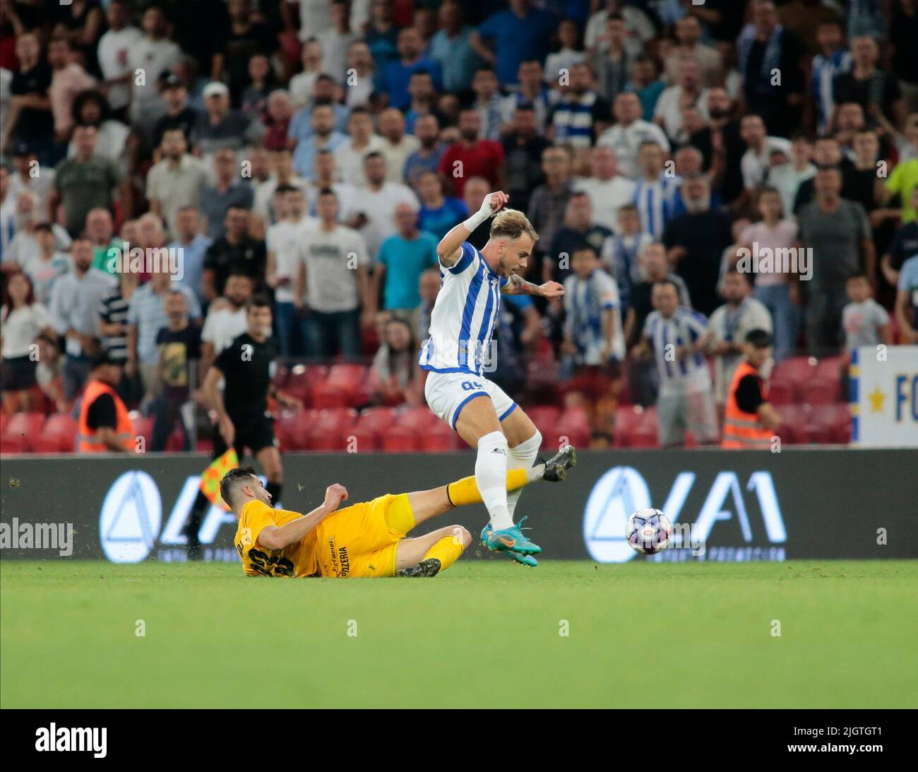 Kf Tirana team during the first round of UEFA Champions League 2022-2023,  football match between Kf Tirana and F91 Dudelange at Air Albania Stadium  Stock Photo - Alamy