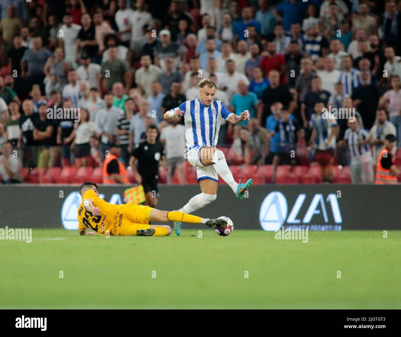 Klevi Qefalia of Kf Tirana during the first round of UEFA Champions League  2022-2023, football match between Kf Tirana and F91 Dudelange at Air Albani  Stock Photo - Alamy