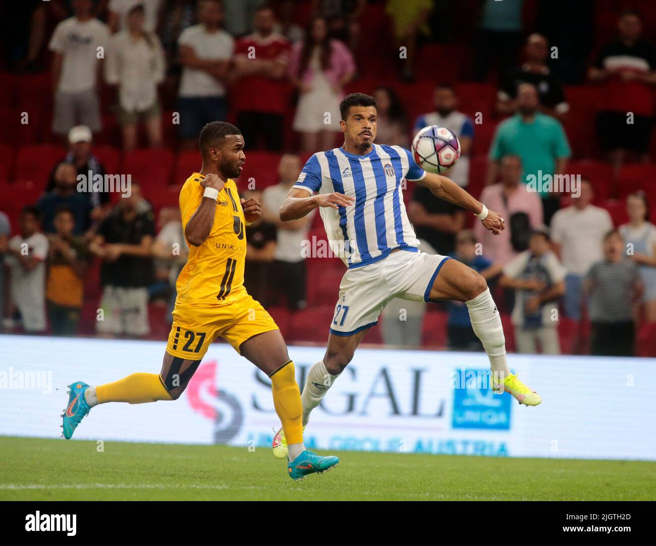 July 12, 2022, Tirana, Italy: Jocelin Behiratche of Kf Tirana during the  first round of UEFA