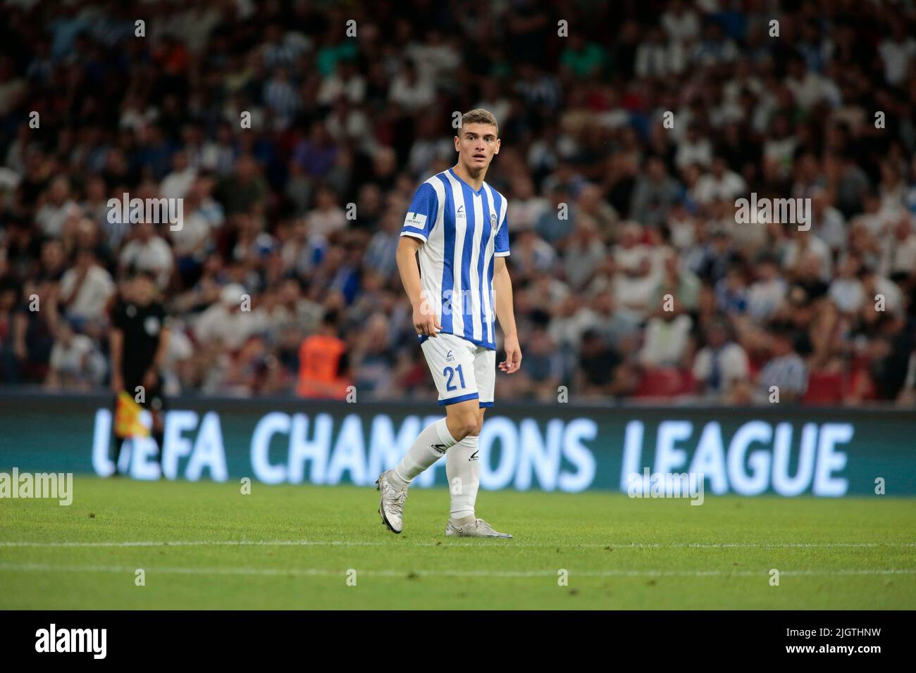 Klevi Qefalia of Kf Tirana during the first round of UEFA Champions League  2022-2023, football match between Kf Tirana and F91 Dudelange at Air Albani  Stock Photo - Alamy