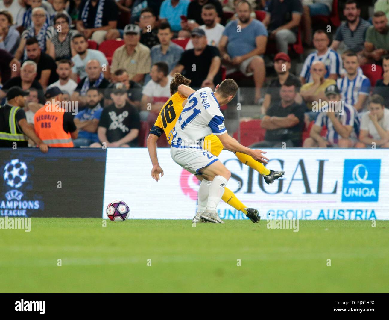 Kf Tirana team during the first round of UEFA Champions League 2022-2023,  football match between