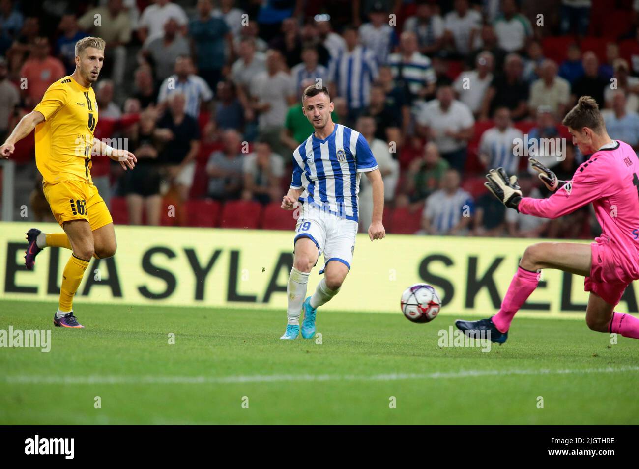 Kf Tirana team during the first round of UEFA Champions League 2022-2023,  football match between Kf Tirana and F91 Dudelange at Air Albania Stadium  Stock Photo - Alamy