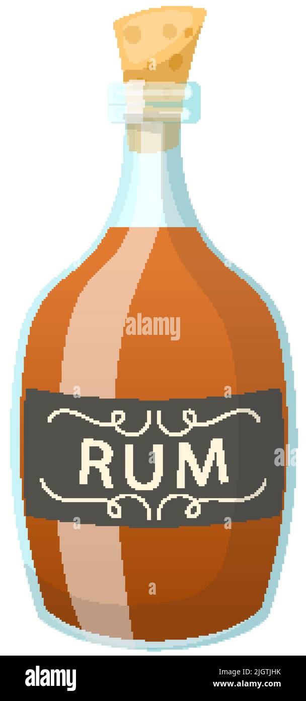 rum bottle cartoon vector illustration Stock Vector Image & Art Alamy