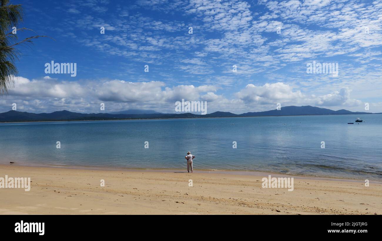 Dunk Island, Queensland, Australia . Once a popular tourist resort that was badly damaged by a cyclone in 2011, Dunk has recently been sold. July 2022 Stock Photo