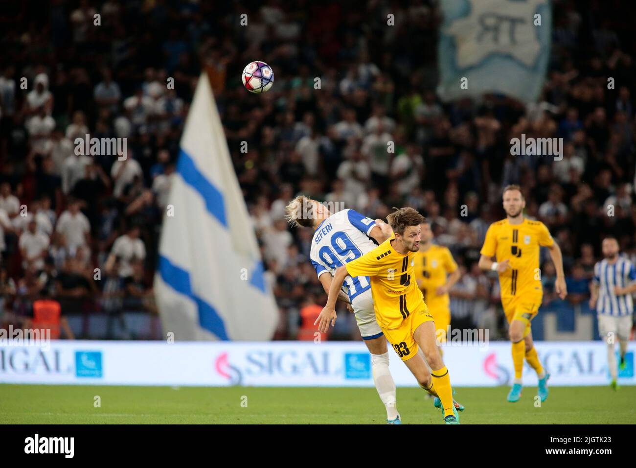 Visar Bekaj of Kf Tirana during the first round of UEFA Champions League  2022-2023, football match between Kf Tirana and F91 Dudelange at Air  Albania Stock Photo - Alamy