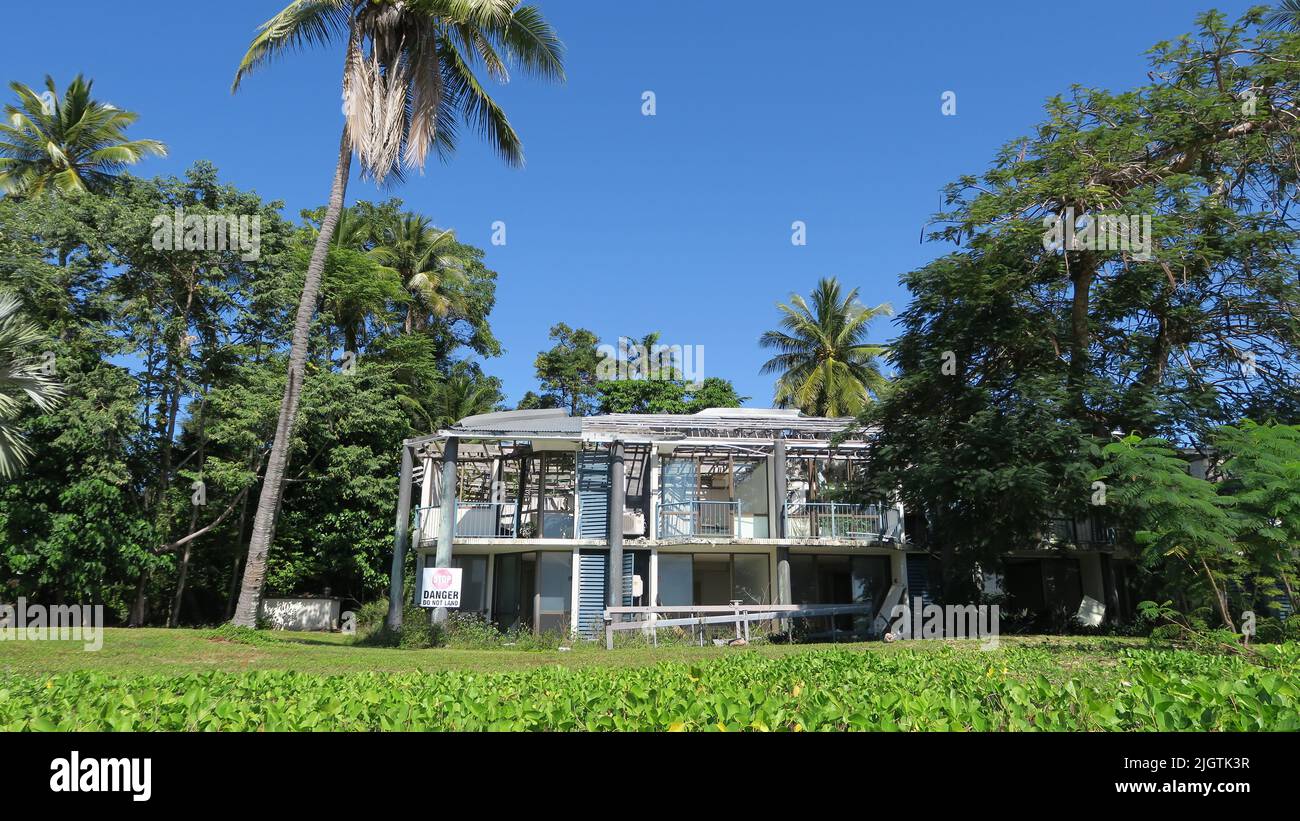 Dunk Island, Queensland, Australia . Once a popular tourist resort that was badly damaged by a cyclone in 2011, Dunk has recently been sold. July 2022 Stock Photo