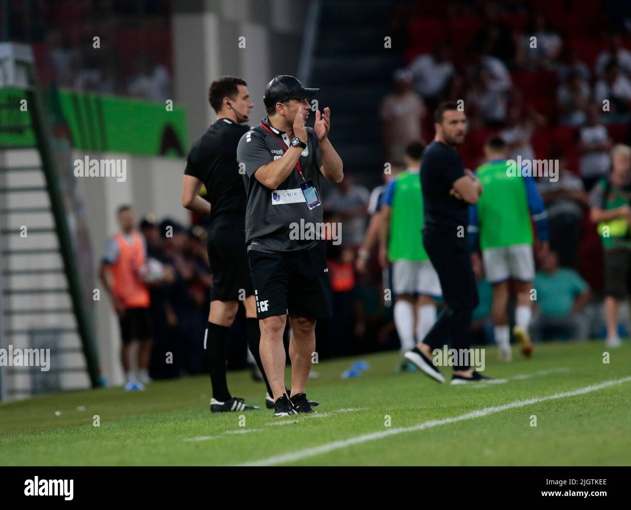 Kf Tirana team during the first round of UEFA Champions League 2022-2023,  football match between Kf Tirana and F91 Dudelange at Air Albania Stadium  Stock Photo - Alamy