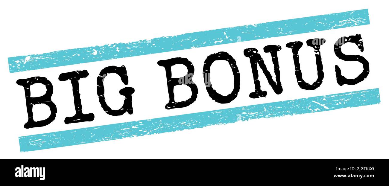 BIG BONUS text written on blue-black grungy lines stamp sign Stock ...