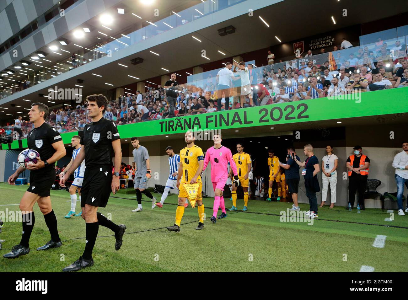 Klevi Qefalia of Kf Tirana during the first round of UEFA Champions League  2022-2023, football match between Kf Tirana and F91 Dudelange at Air Albani  Stock Photo - Alamy