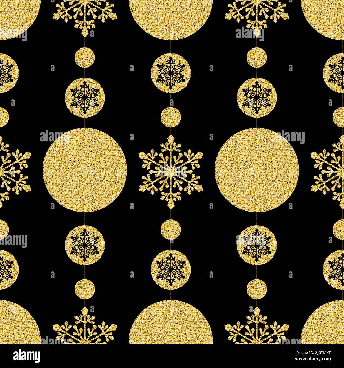 Gold background christmas sparkling seamless pattern with snowflake ...