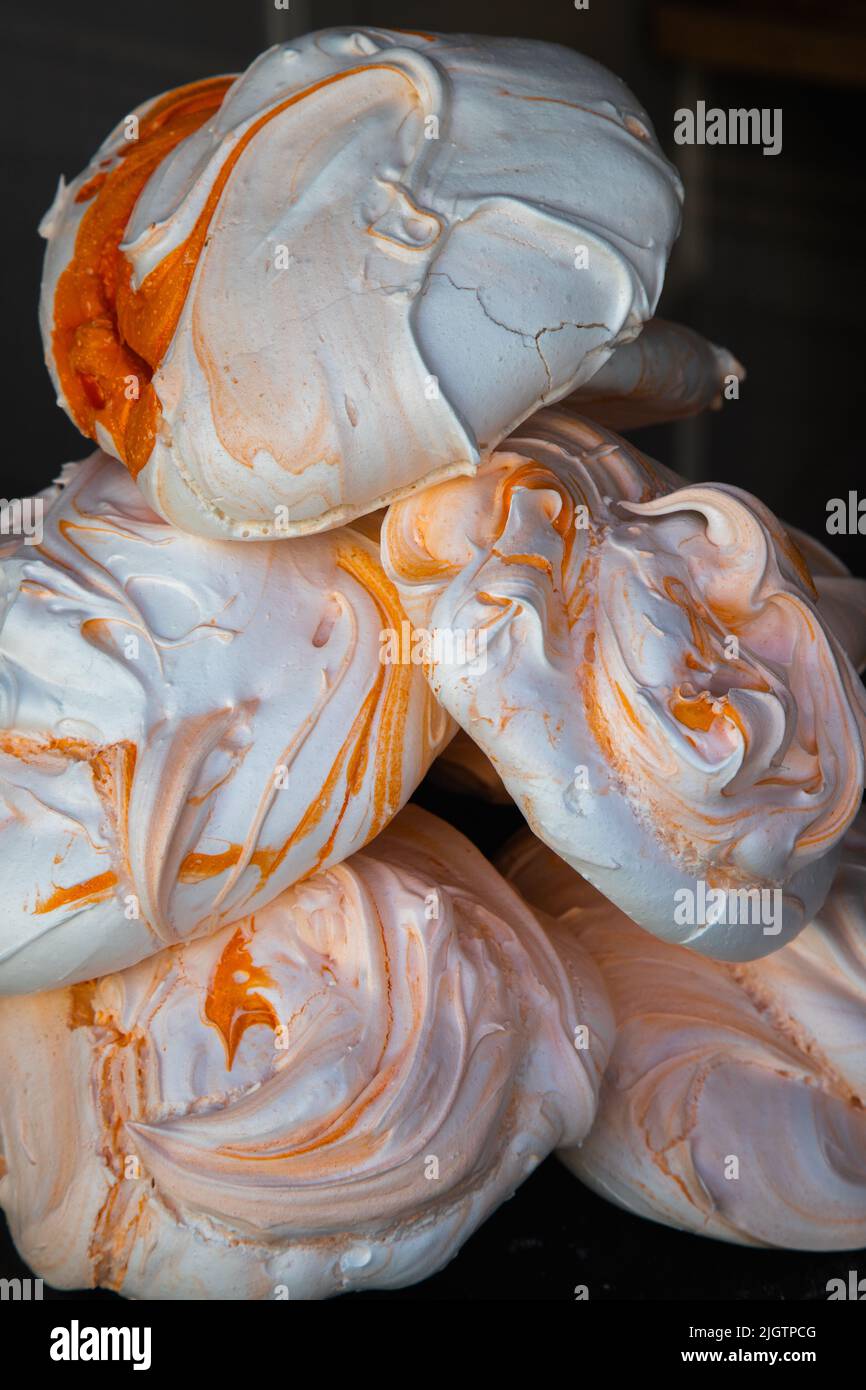 Large meringue cakes Stock Photo
