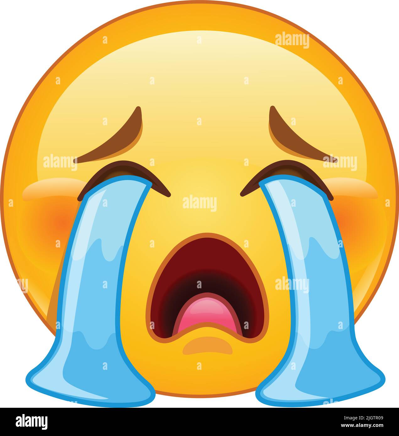 Emoji emoticon face loudly crying Stock Vector