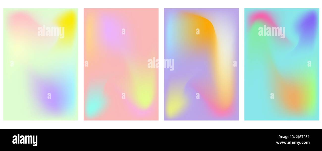 Pastel Soft Rainbow Gradient Set of vector background templates ...