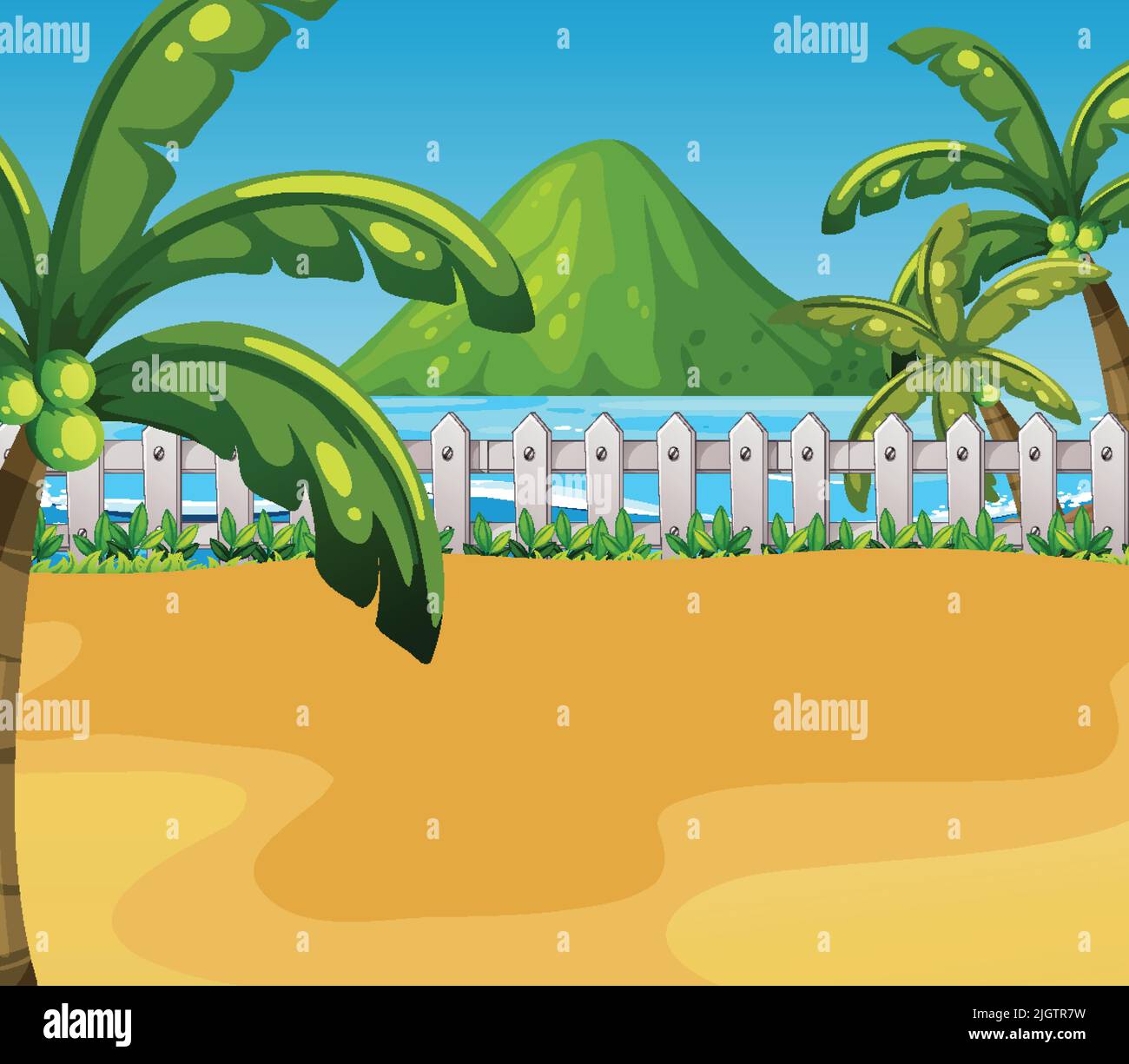 Outdoor beach landscape scene illustration Stock Vector Image & Art - Alamy