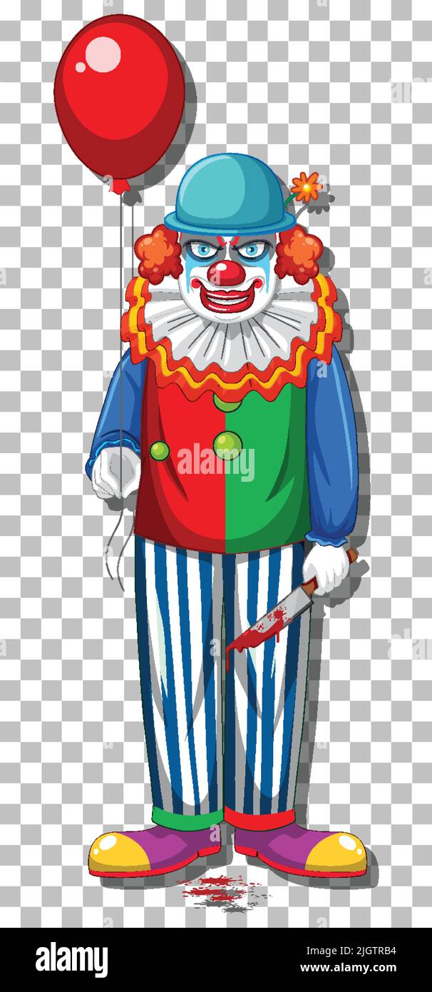 Scary clown cartoon character illustration Stock Vector Image & Art - Alamy