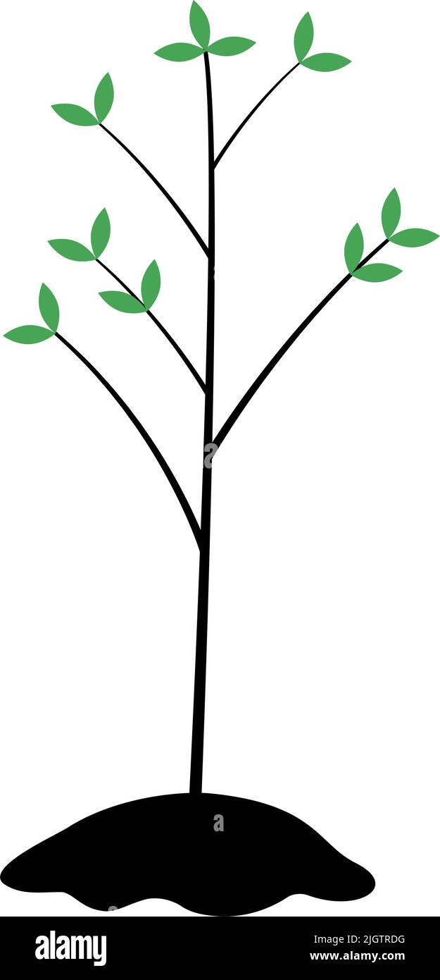 Planting tree seedling semi flat color vector object Stock Vector Image ...
