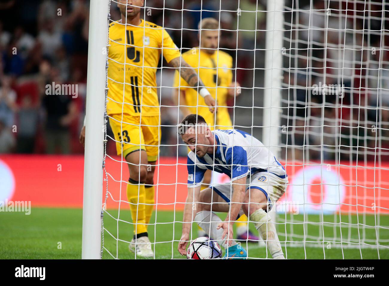 Devid of Kf Tirana, Mehdi Kirch of F91 Dudelange and Redon Xhixha of Kf  Tirana during the first round of UEFA Champions League 2022-2023, football  mat Stock Photo - Alamy