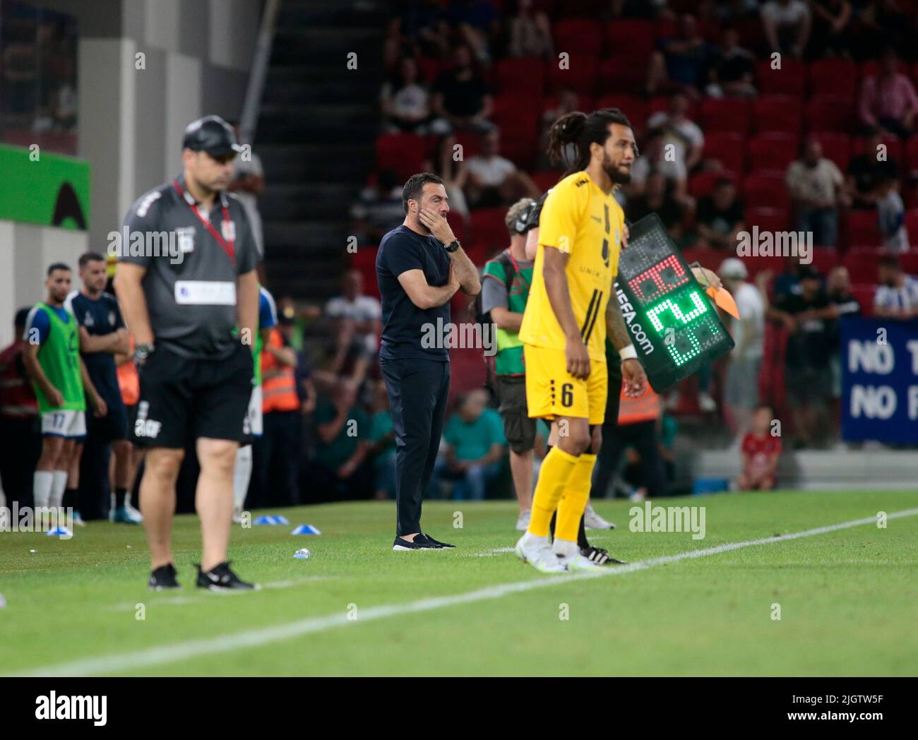 Klevi Qefalia of Kf Tirana during the first round of UEFA Champions League  2022-2023, football match between Kf Tirana and F91 Dudelange at Air Albani  Stock Photo - Alamy