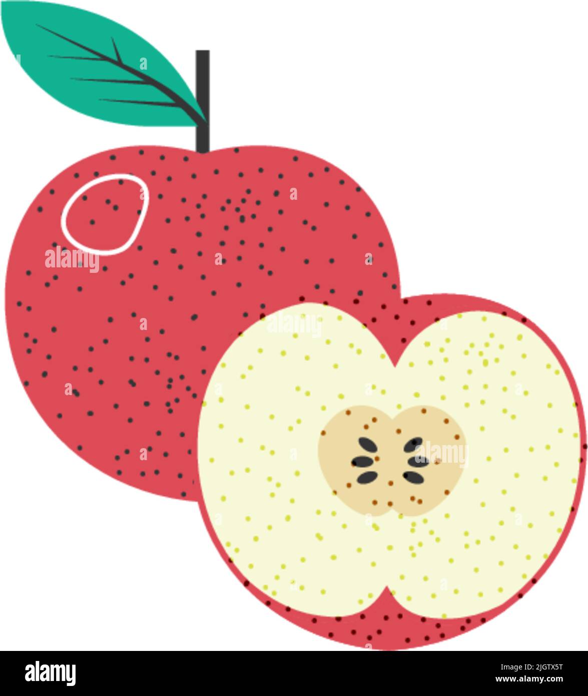 Ripe apple on twig Stock Vector Images - Alamy