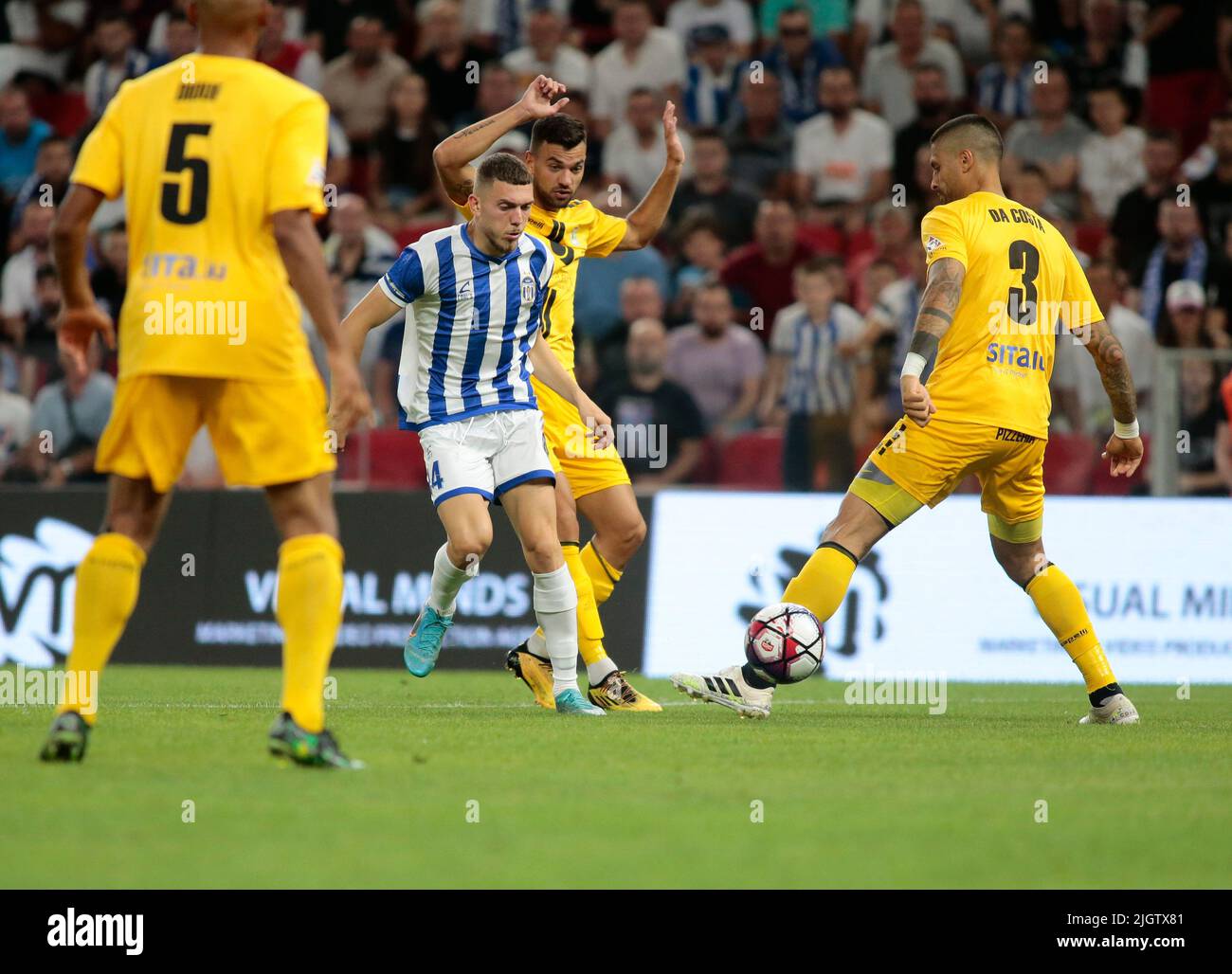 Kf Tirana team during the first round of UEFA Champions League 2022-2023,  football match between Kf Tirana and F91 Dudelange at Air Albania Stadium  Stock Photo - Alamy