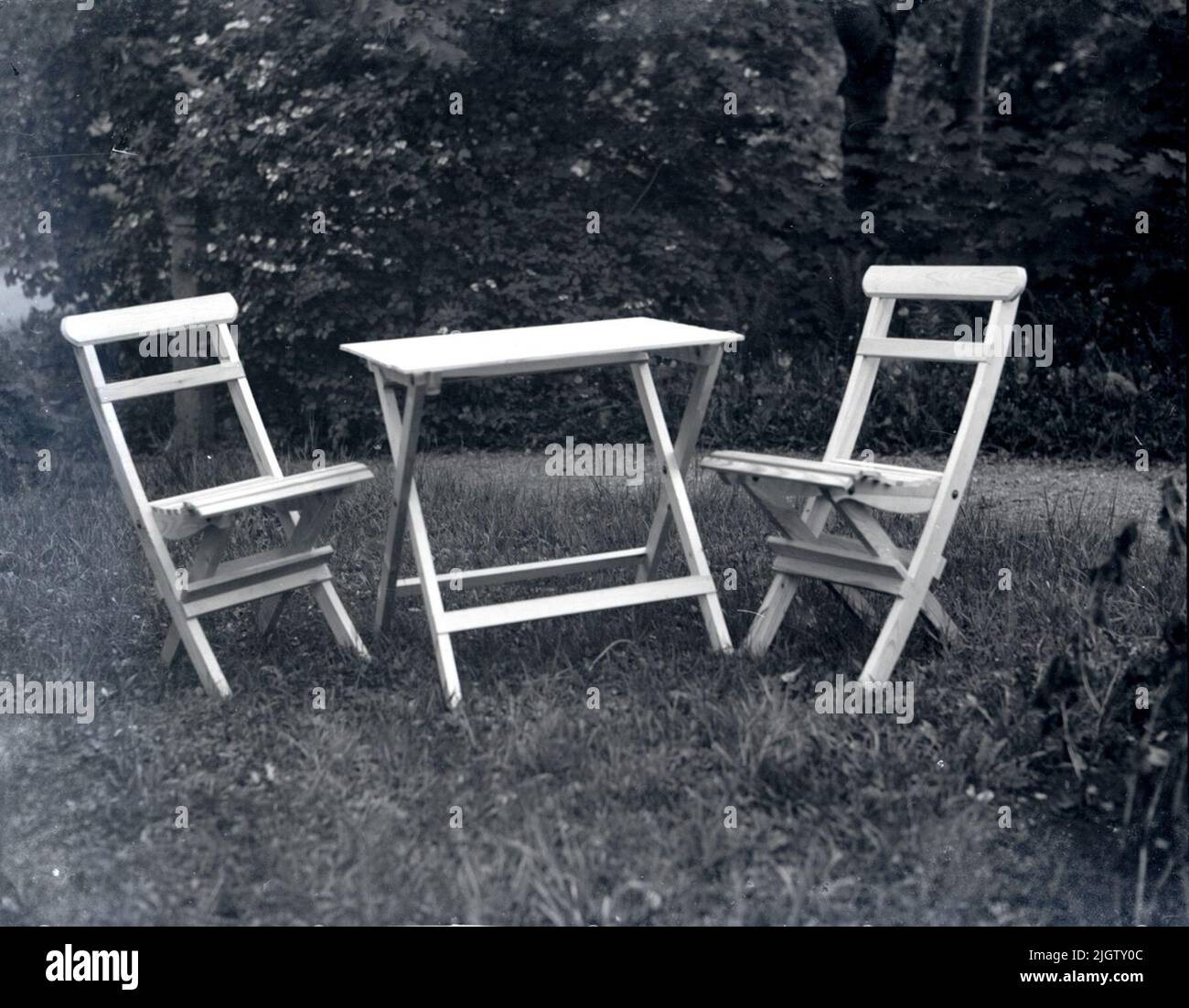 Garden furniture in Oscar ready made garden Stock Photo Alamy